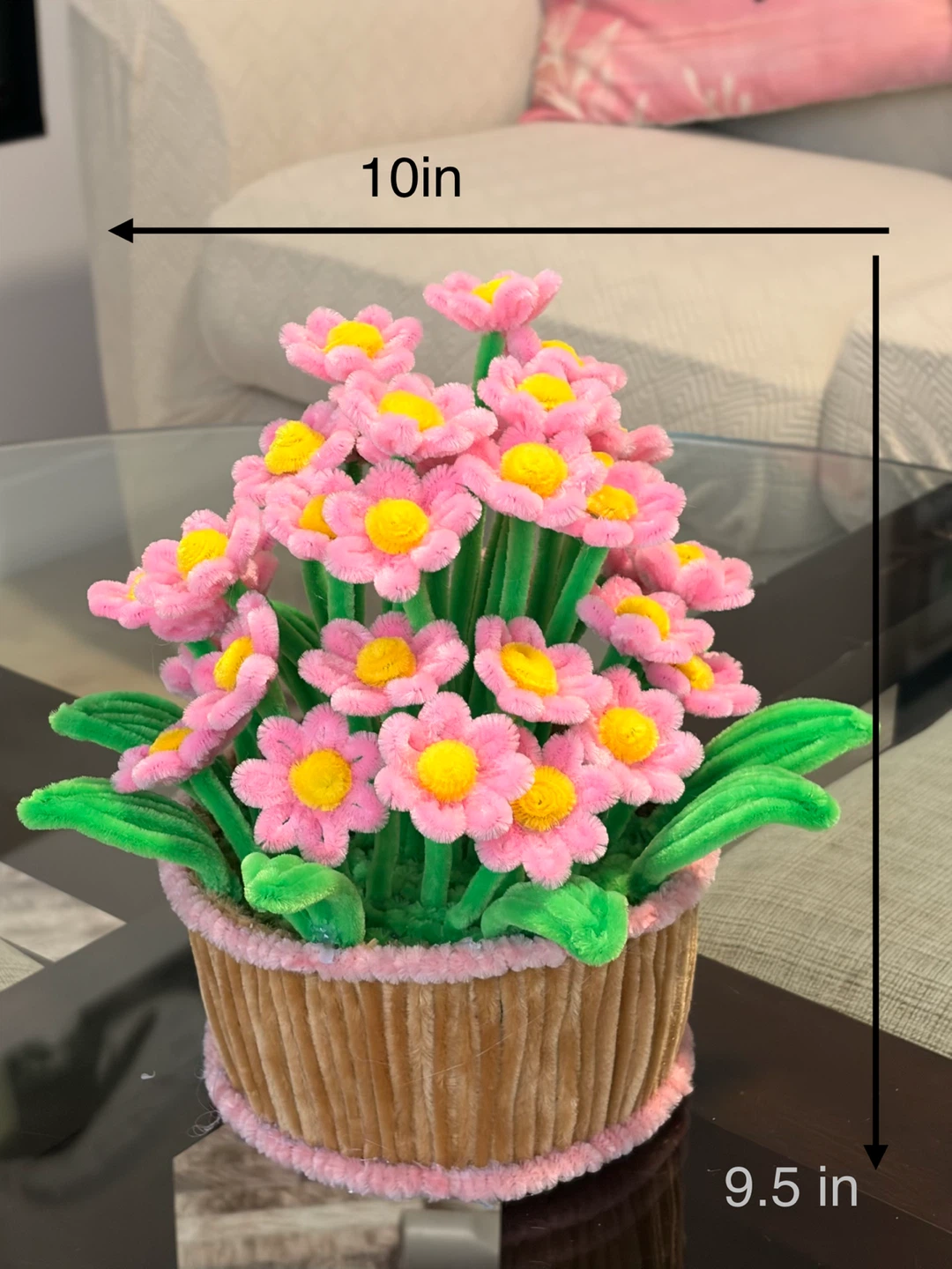 Handmade Pipe Cleaner Flower Bouquet in Planter - photo 2