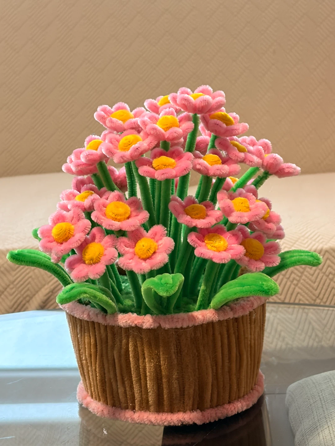 Handmade Pipe Cleaner Flower Bouquet in Planter - photo 3