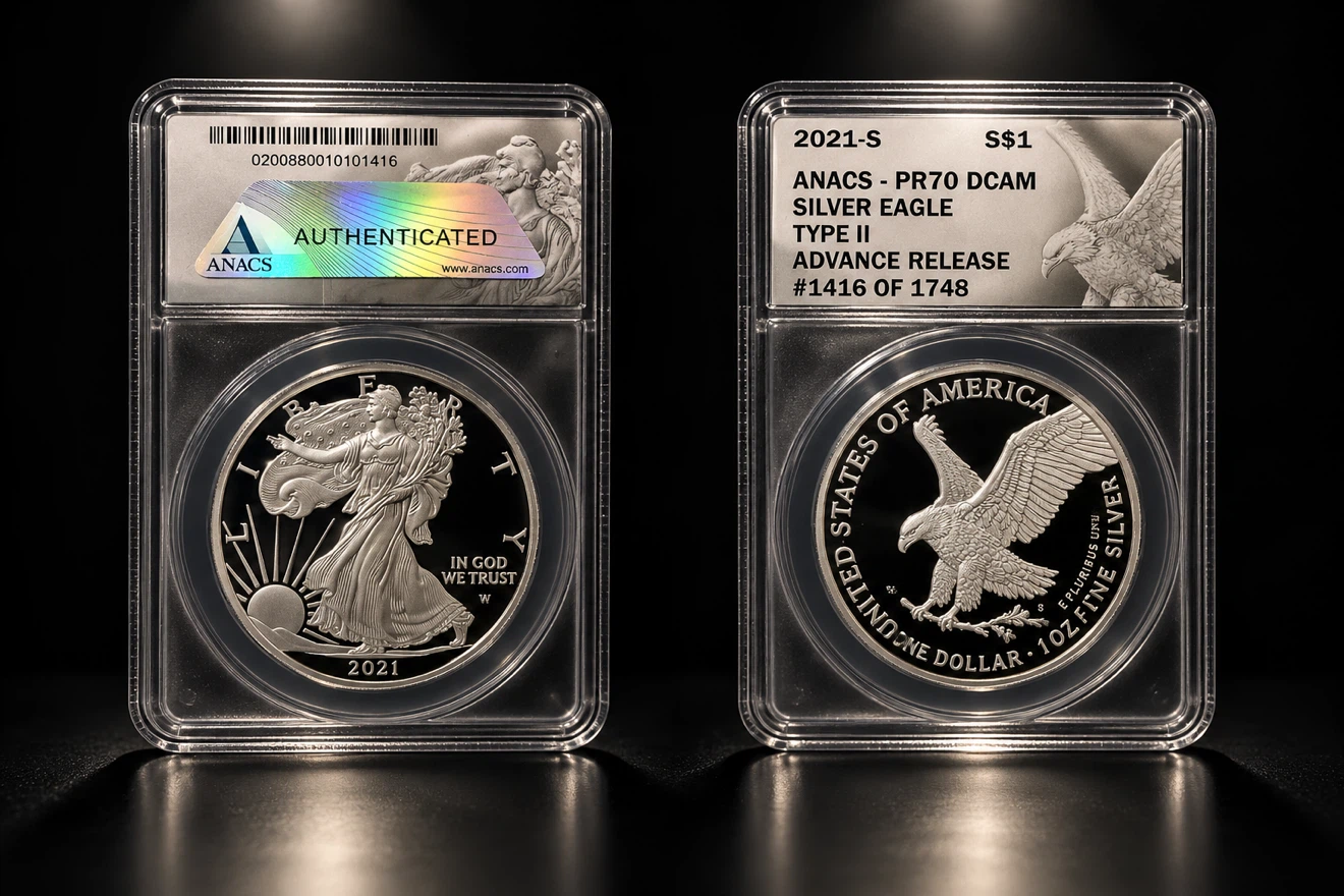 2021-S American Silver Eagle PR70 DCAM Type II Coin