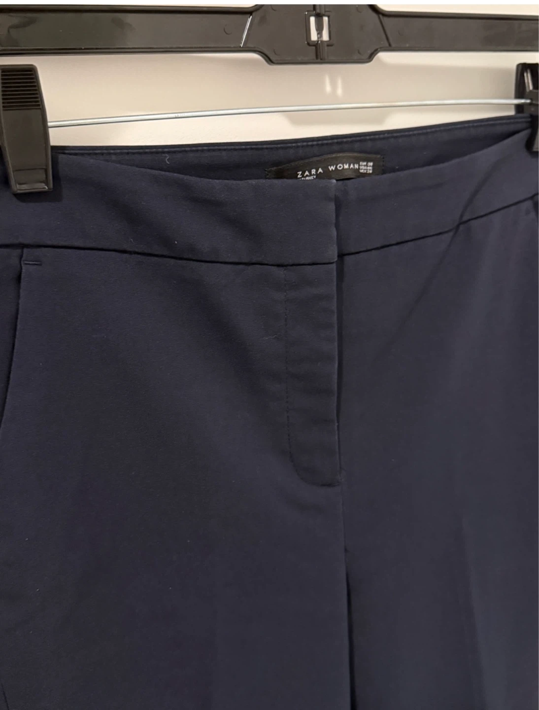 Zara women's navy straight leg trouser - photo 3