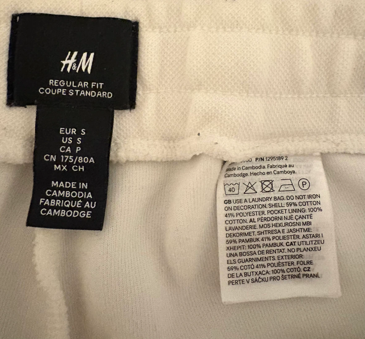 H&M White Regular Fit Sweatpants - photo 3