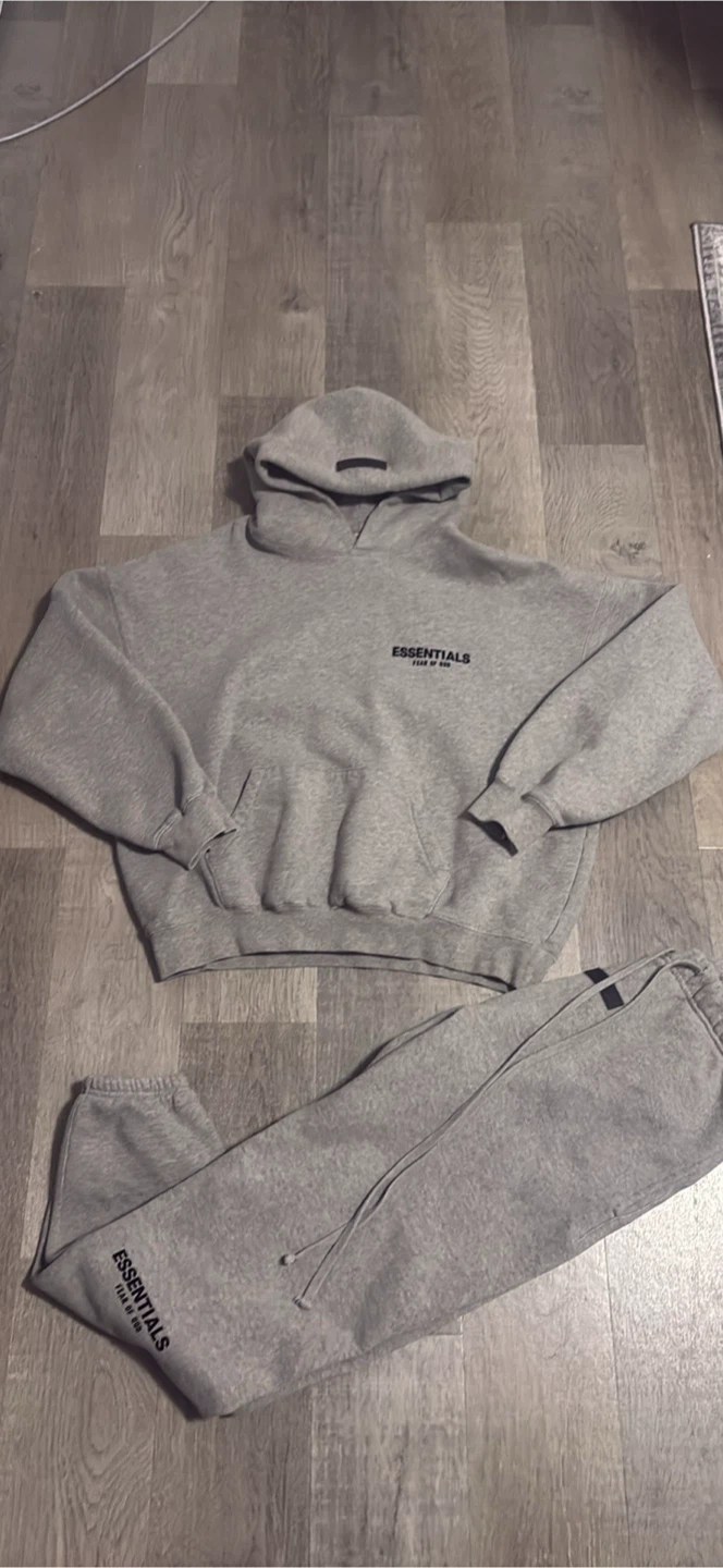 Essentials grey tracksuit size Small