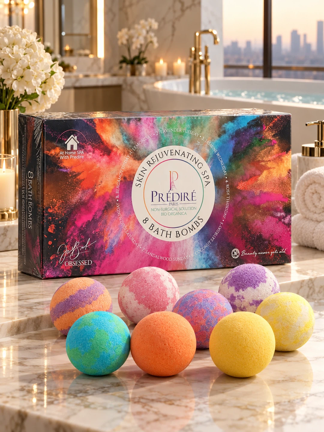 Prédiré Paris Luxury 8-Piece Bath Bomb Spa Gift Set 🎁