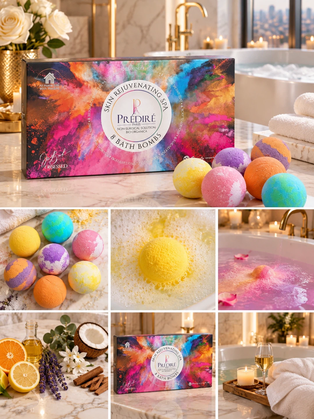 Prédiré Paris Luxury 8-Piece Bath Bomb Spa Gift Set 🎁 - photo 2