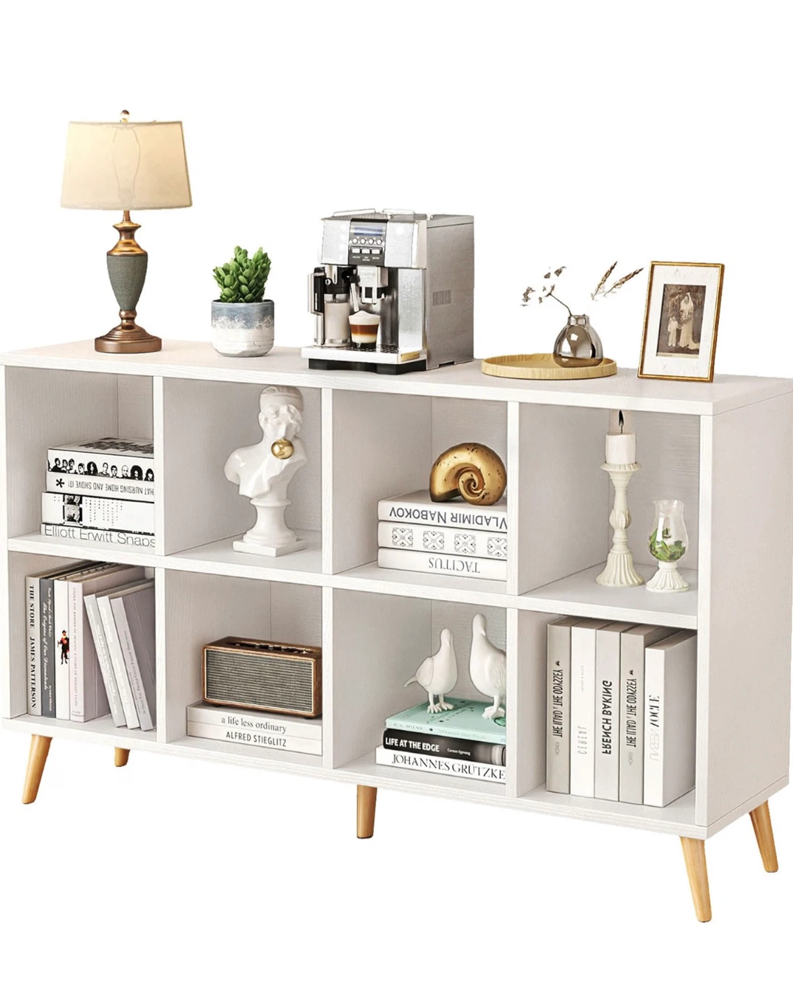 8-Cube Storage Organizer with Wooden Legs