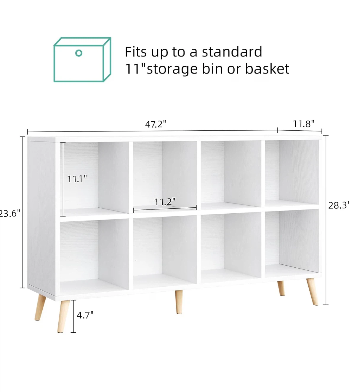 8-Cube Storage Organizer with Wooden Legs - photo 2