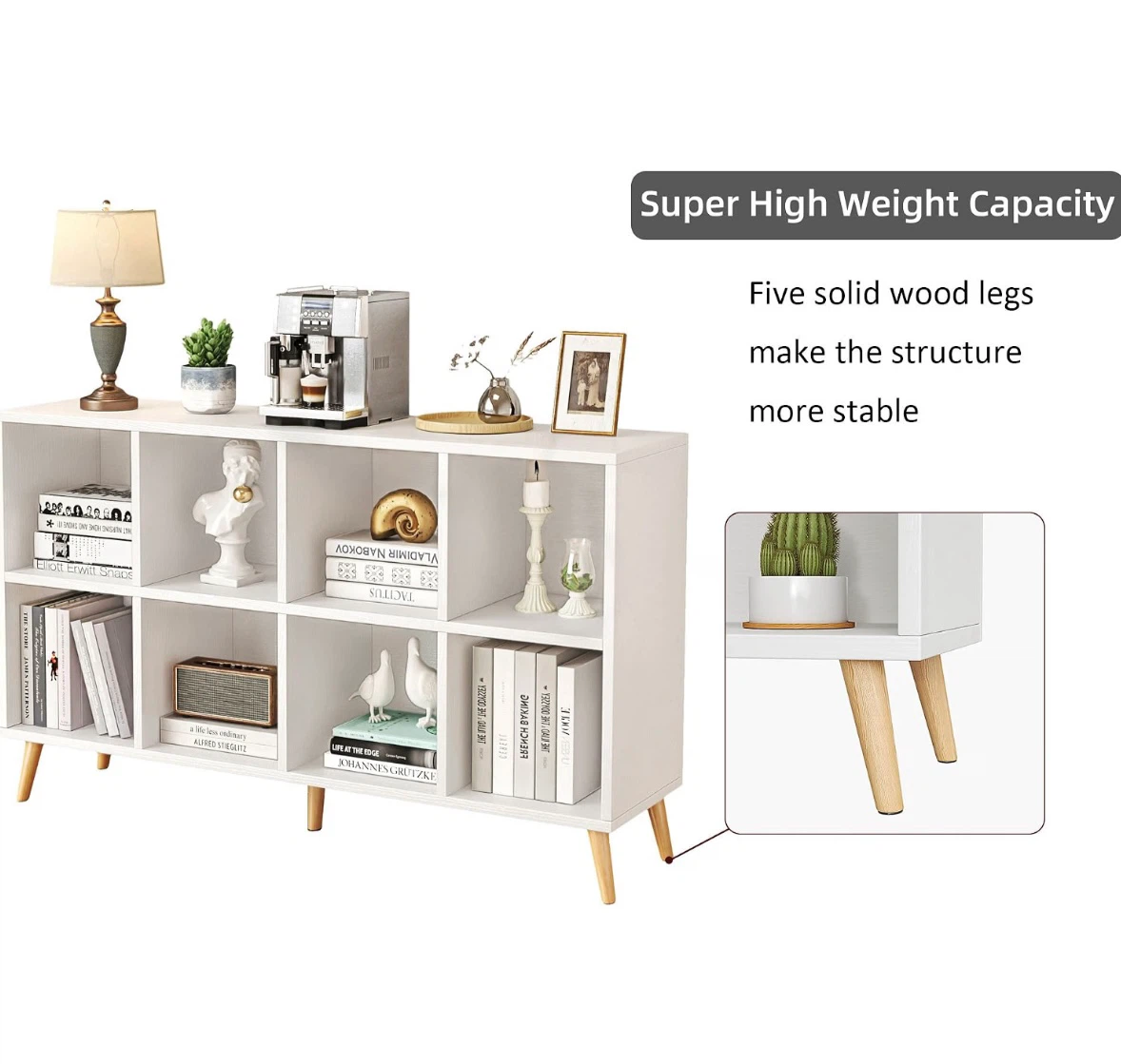 8-Cube Storage Organizer with Wooden Legs - photo 3