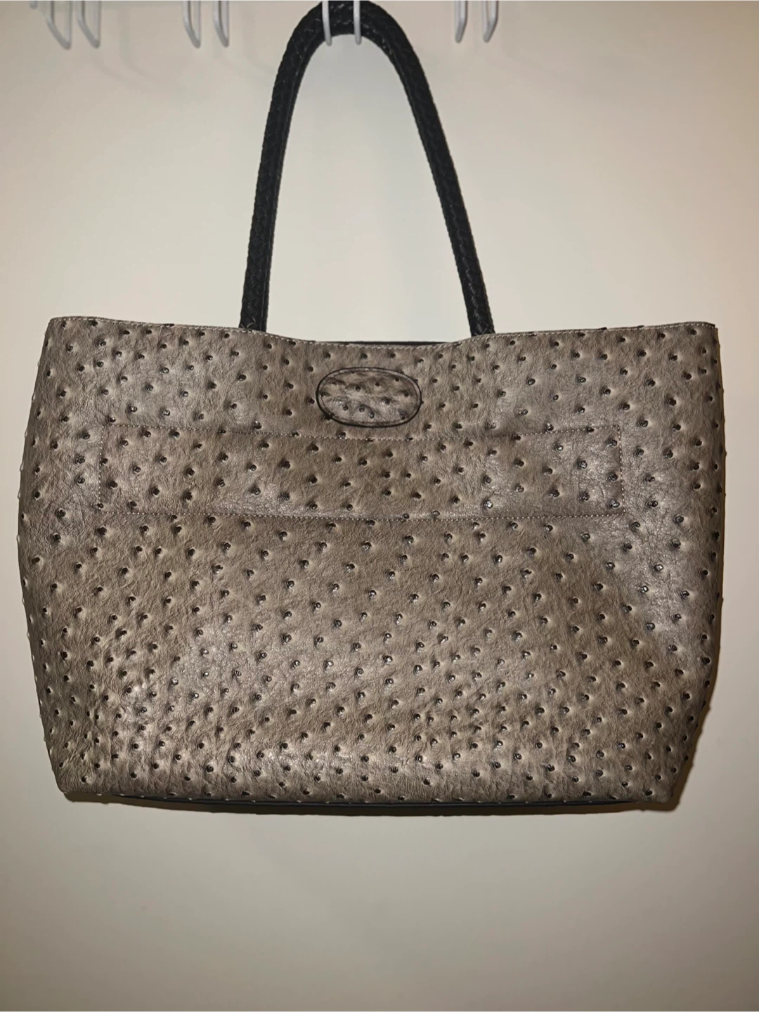 Brahmin Grey Ostrich Embossed Tote Bag - photo 2