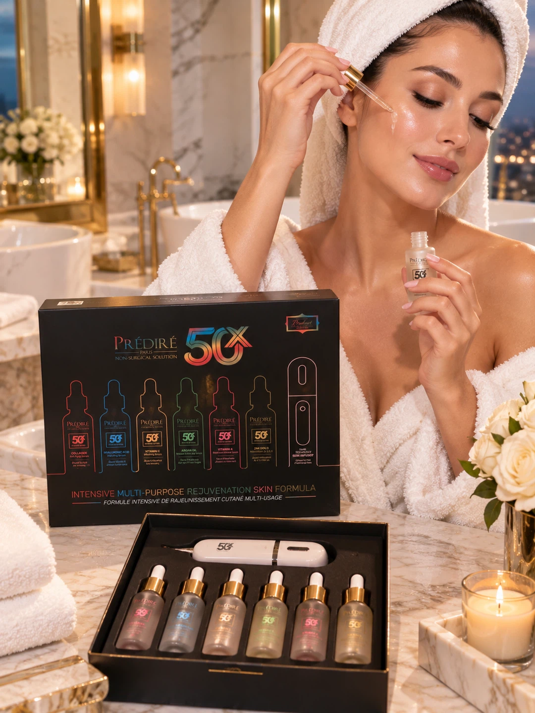 NEW Sealed Prédiré Paris 50X Luxury Serum Set + Skin Infuser - photo 2