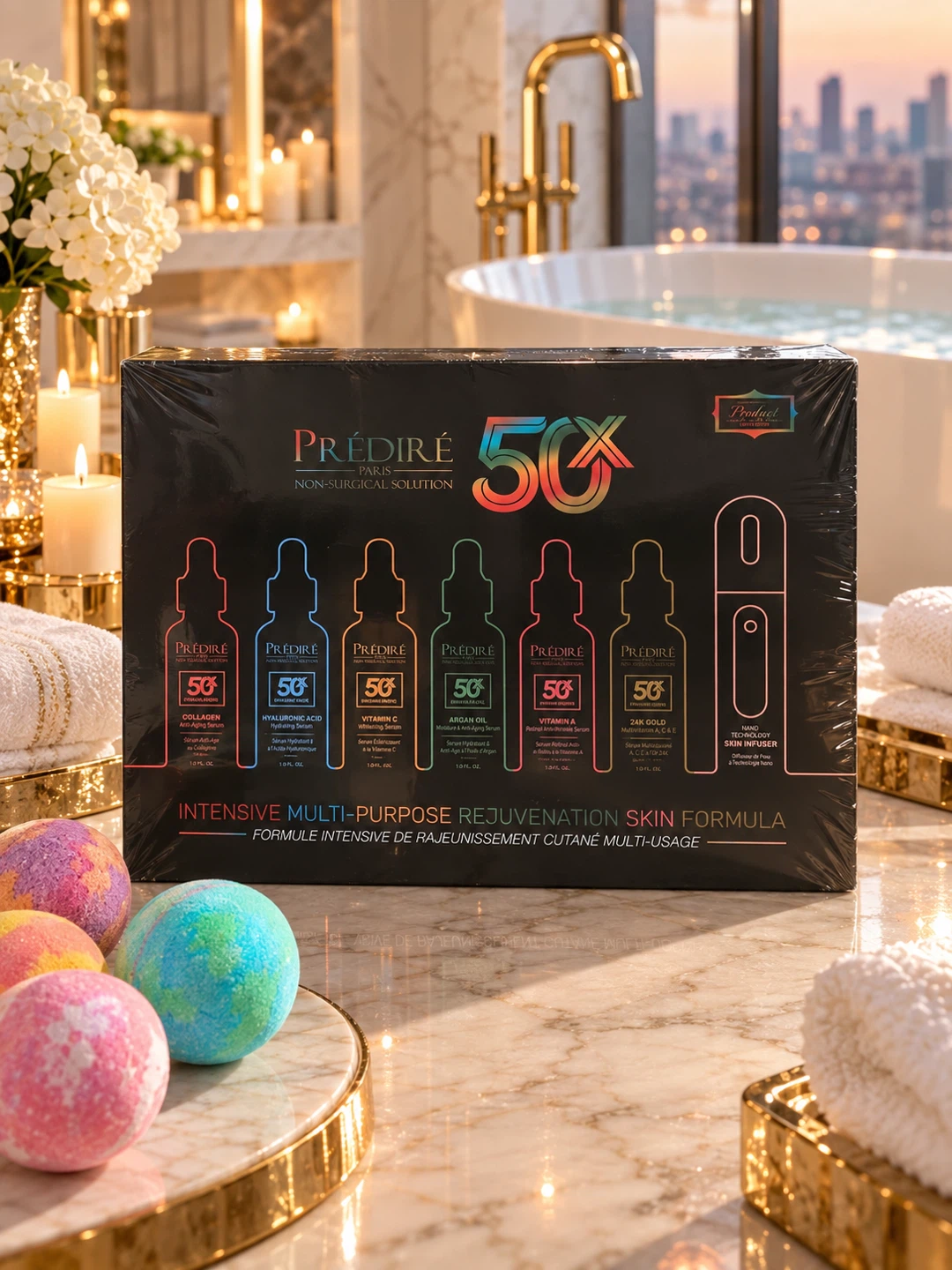 NEW Sealed Prédiré Paris 50X Luxury Serum Set + Skin Infuser - photo 3