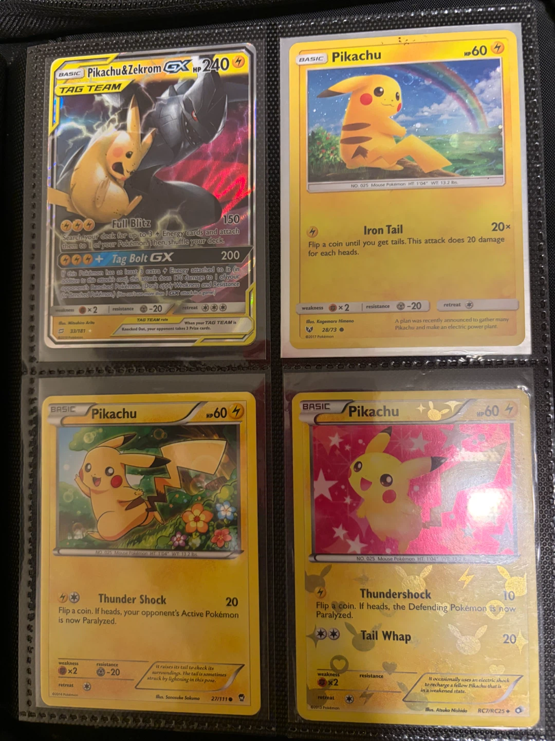 4 Pokemon Trading Card Game Pikachu Cards