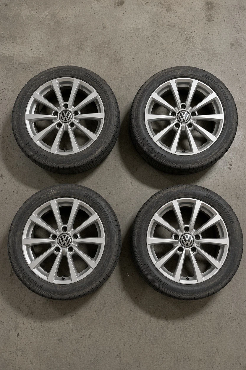 Set of 4 Volkswagen OEM Wheels with Bridgestone Tires