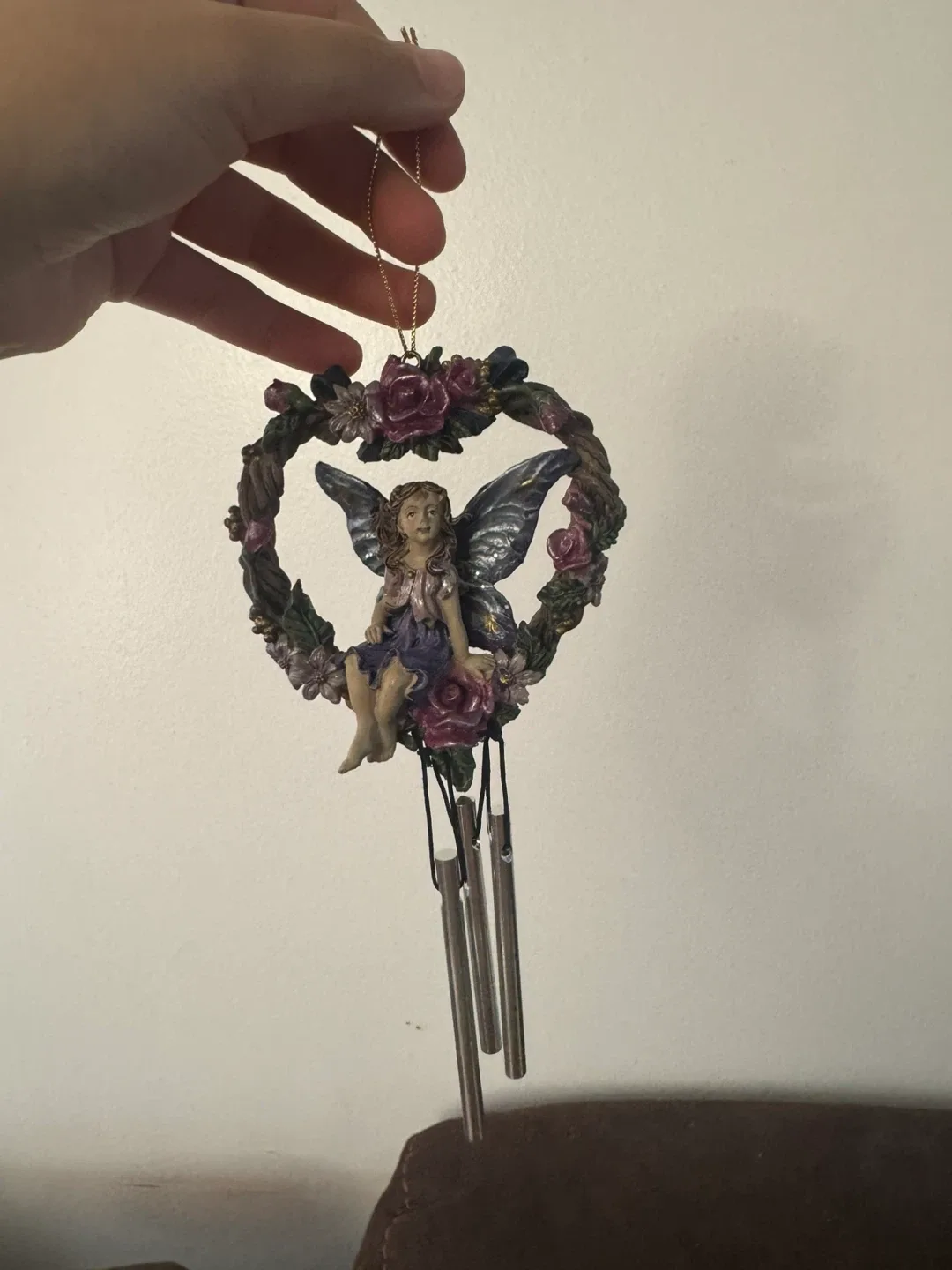 Fairy and Floral Wreath Wind Chime