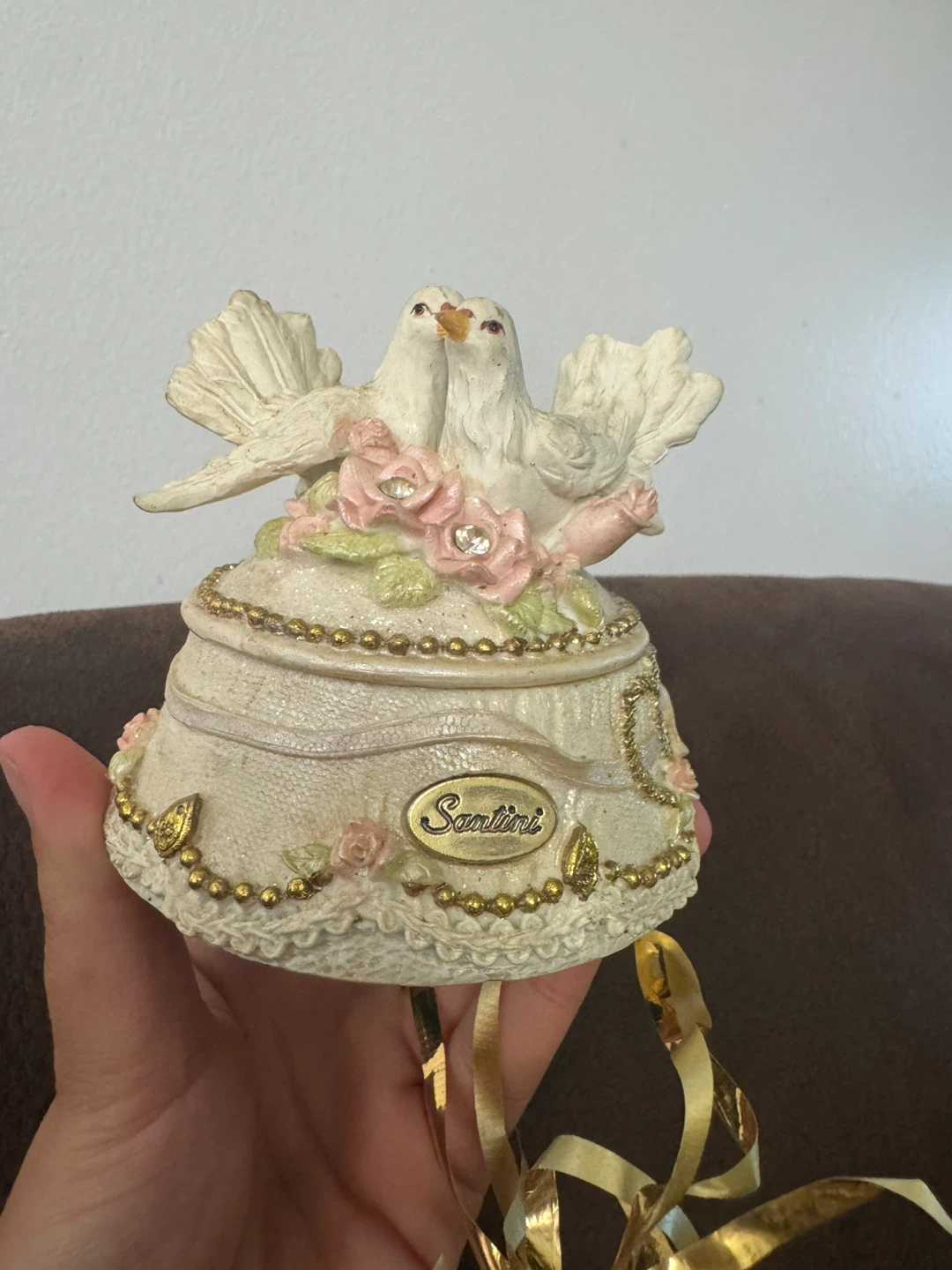 Santini Decorative Keepsake Box with Doves