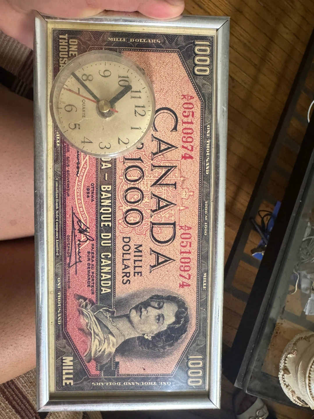 Vintage Canada $1000 Bill Novelty Wall Clock