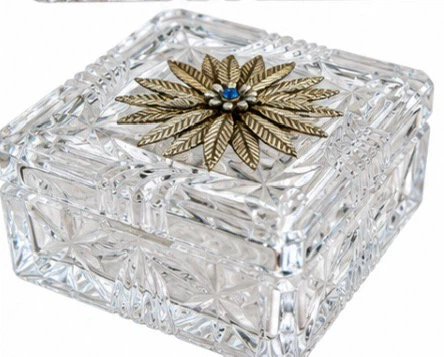 Vintage Cut Glass Trinket Box