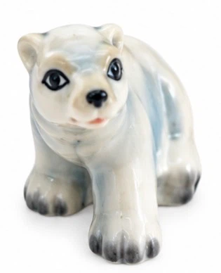 Ceramic polar bear figurine