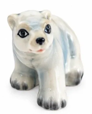 Ceramic polar bear figurine