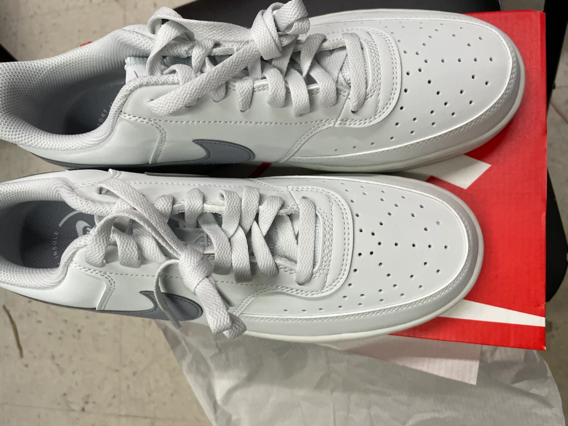 Nike Court Vision Low White and Grey Sneakers - photo 2