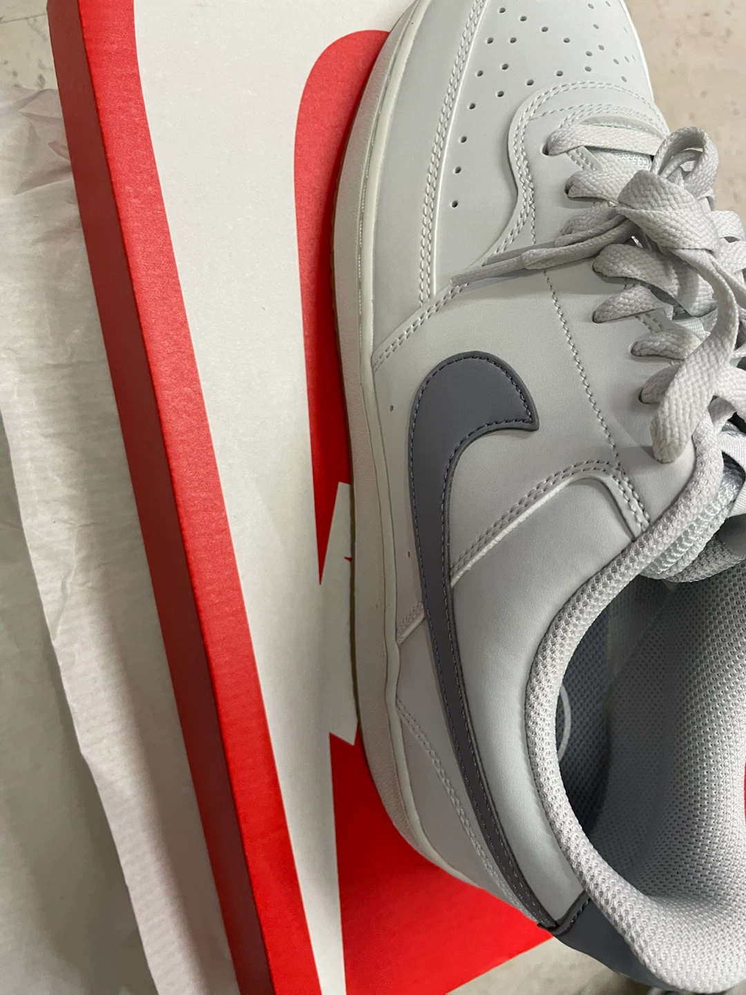 Nike Court Vision Low White and Grey Sneakers - photo 3