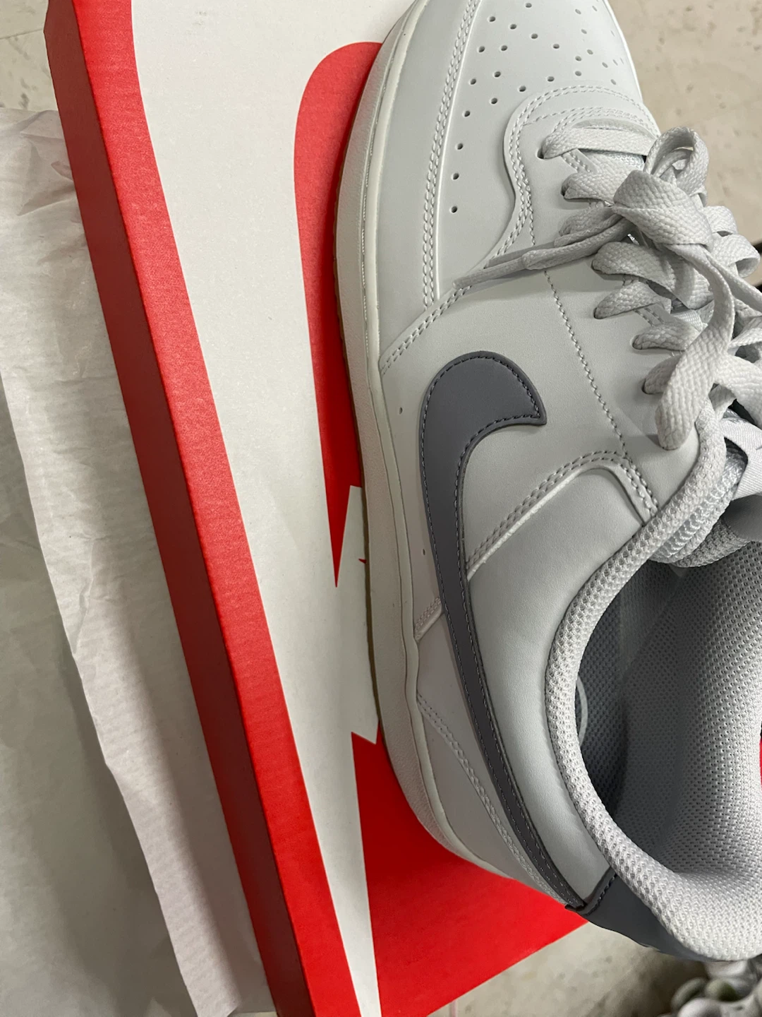 Nike Court Vision Low White and Grey Sneakers - photo 4