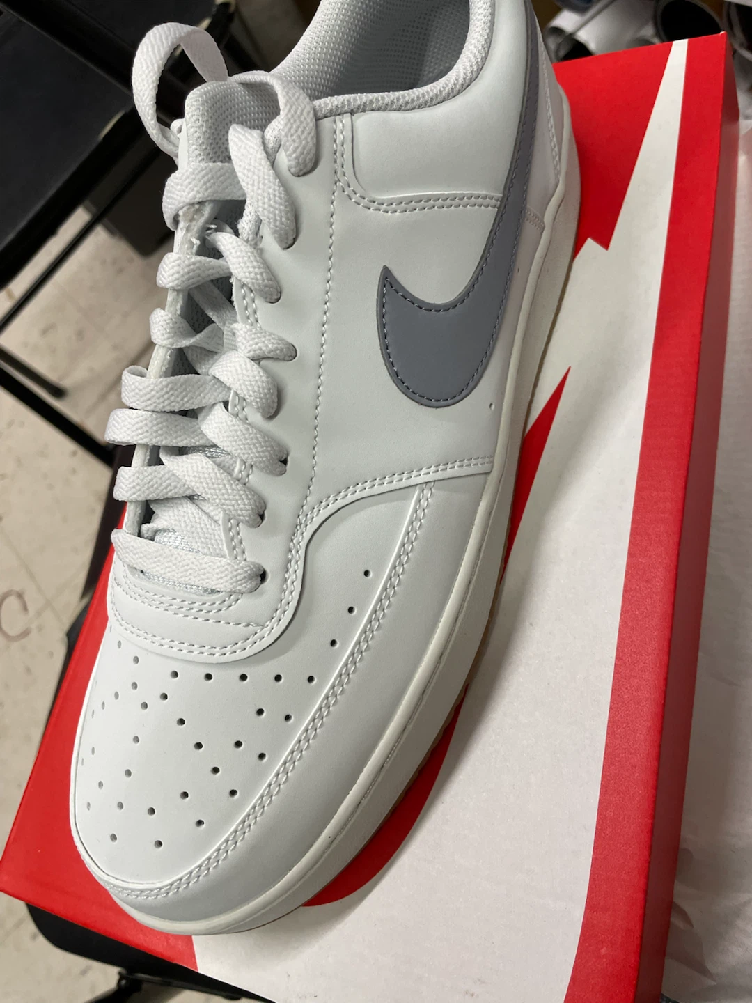 Nike Court Vision Low White and Grey Sneakers - photo 5