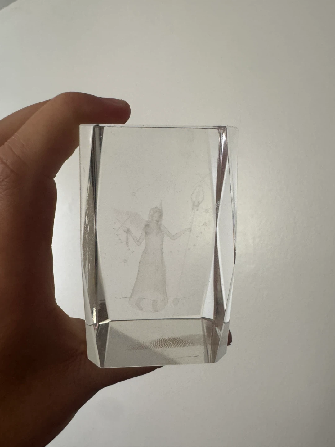 Clear Glass 3D Laser Etched Fairy Ornament