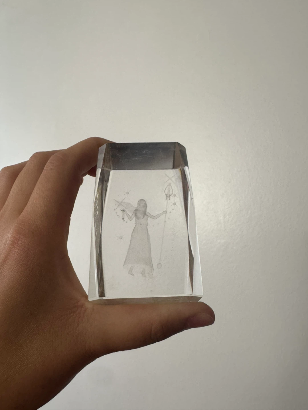 Clear Glass 3D Laser Etched Fairy Ornament - photo 2