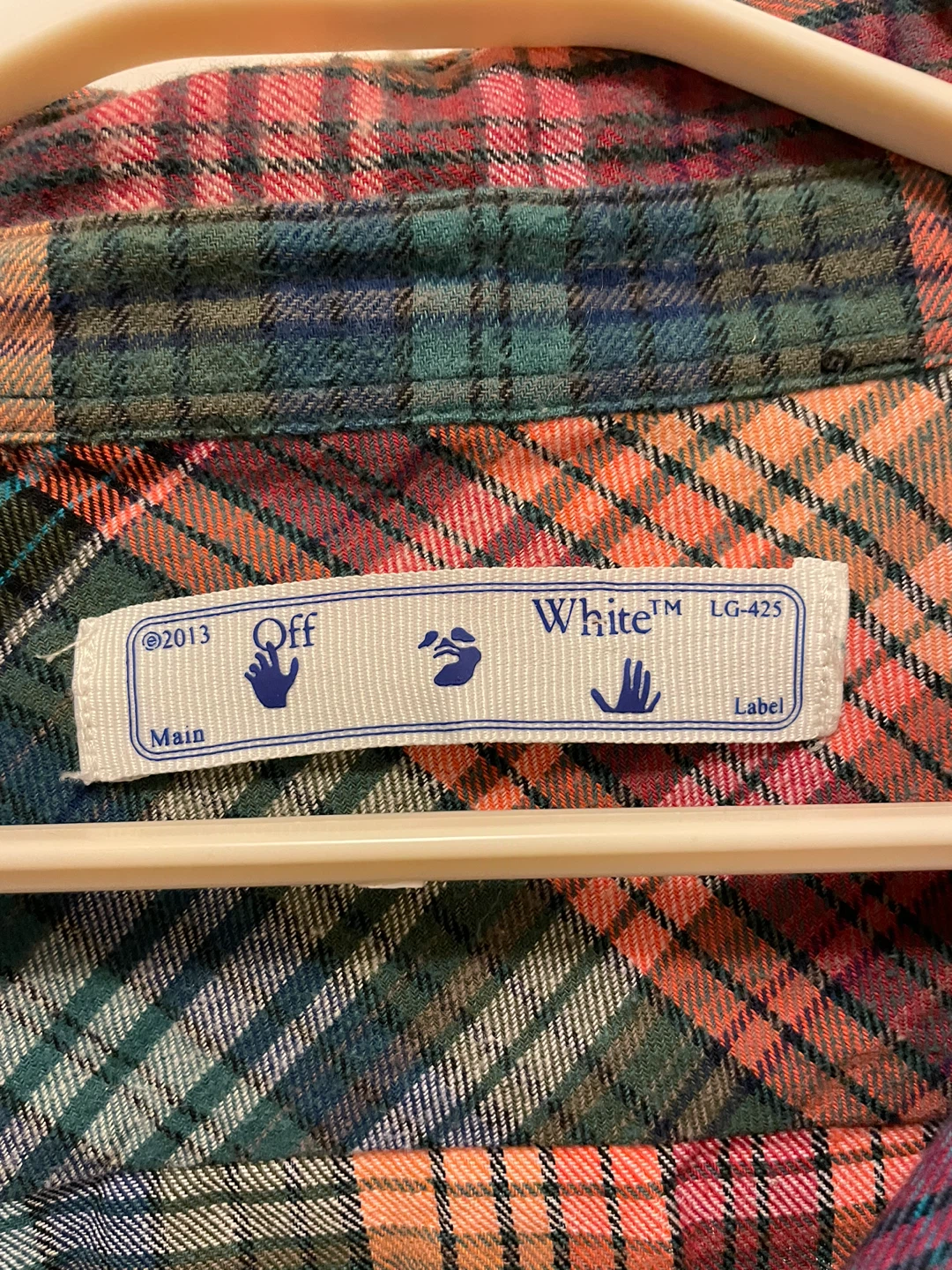 Off-White Plaid Flannel Shirt - photo 2