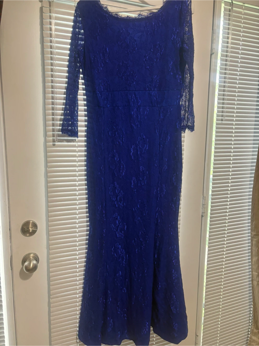 Royal Blue Lace Long Sleeve Dress