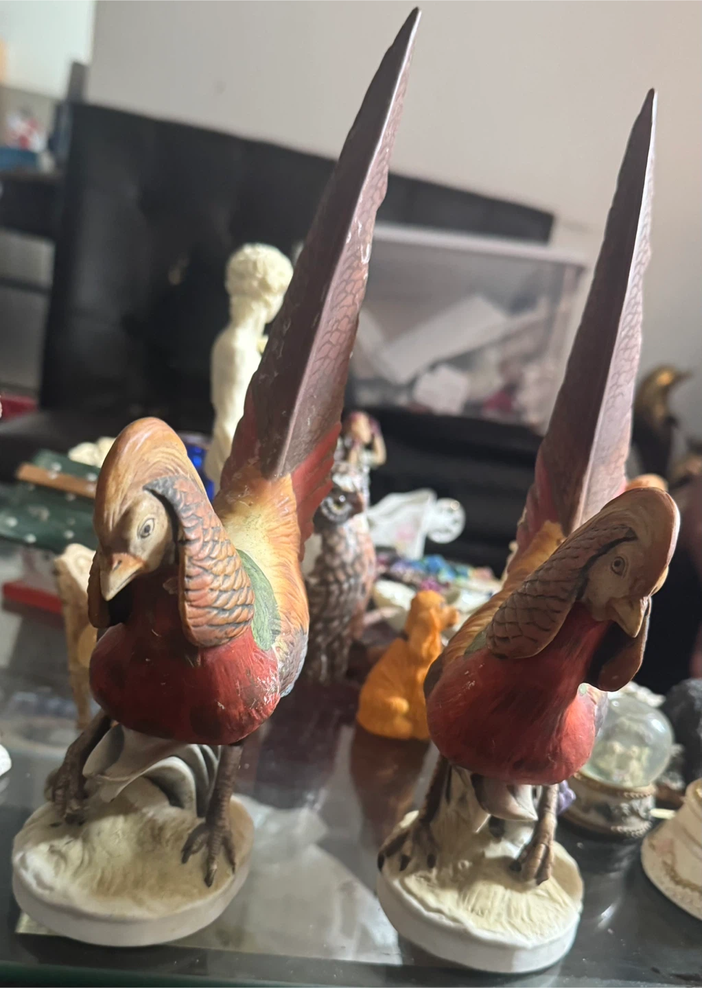 Two Vintage L'Amour China Golden Pheasant Figurines - photo 2