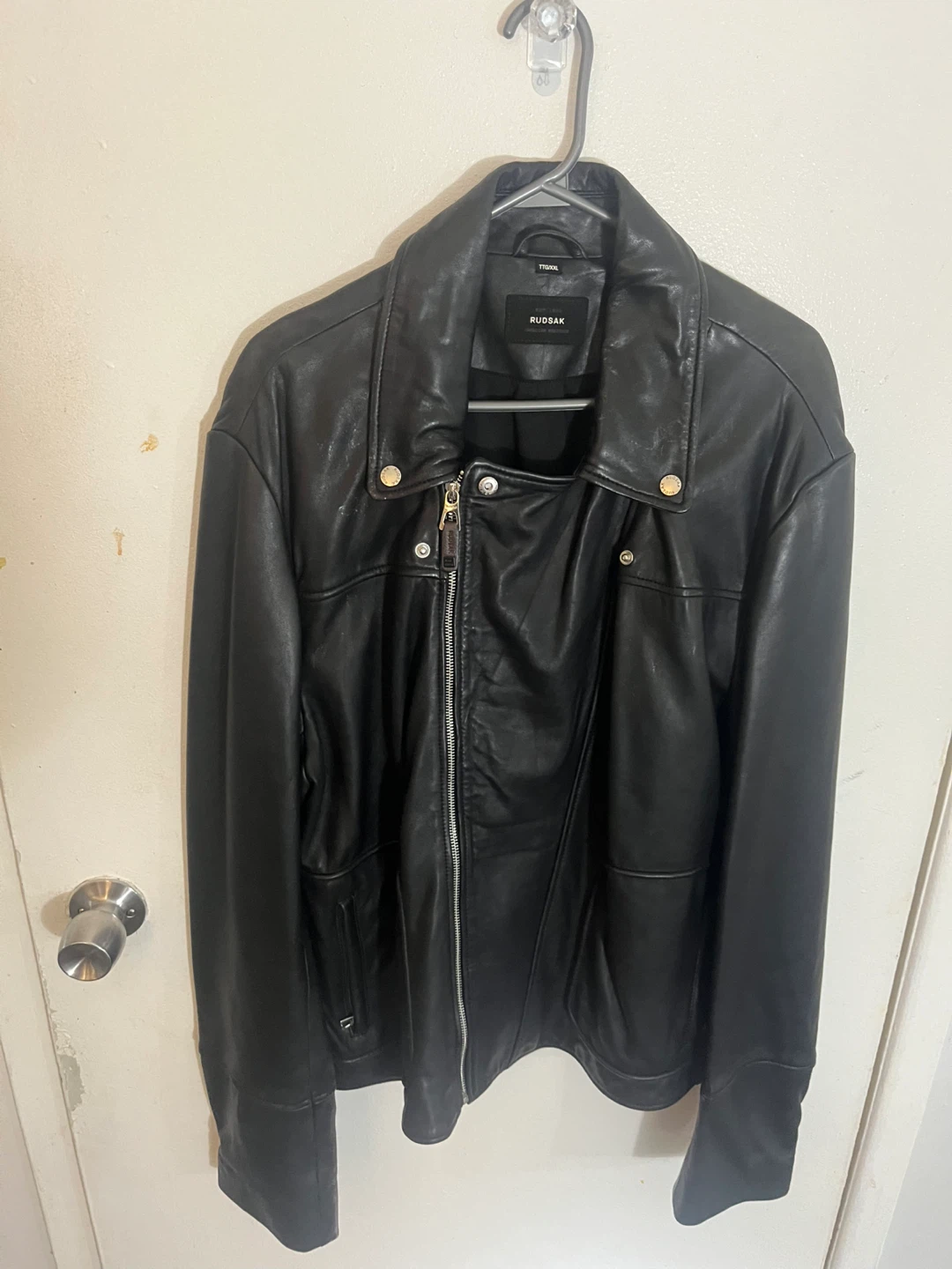 Rudsak Black Leather Jacket XXL