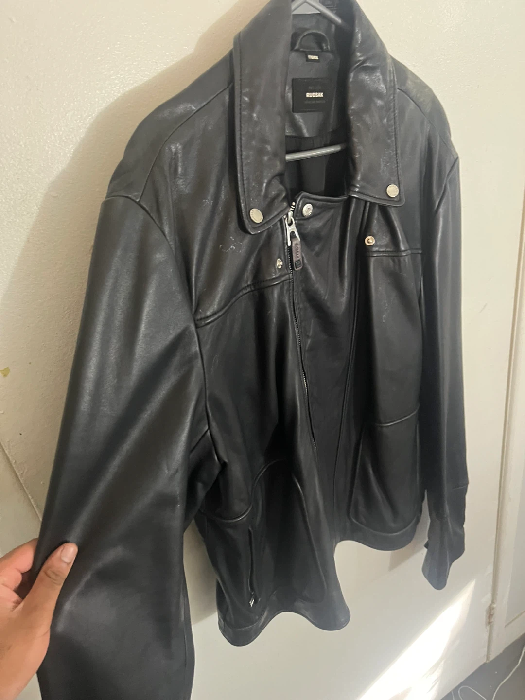 Rudsak Black Leather Jacket XXL - photo 2