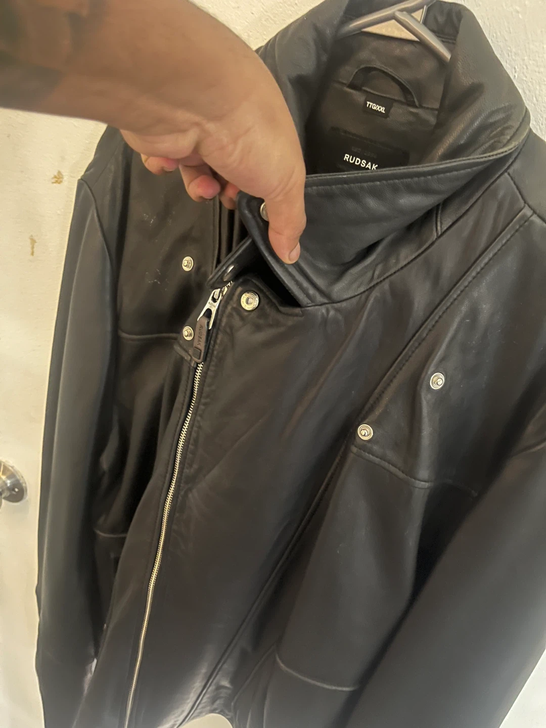 Rudsak Black Leather Jacket XXL - photo 5