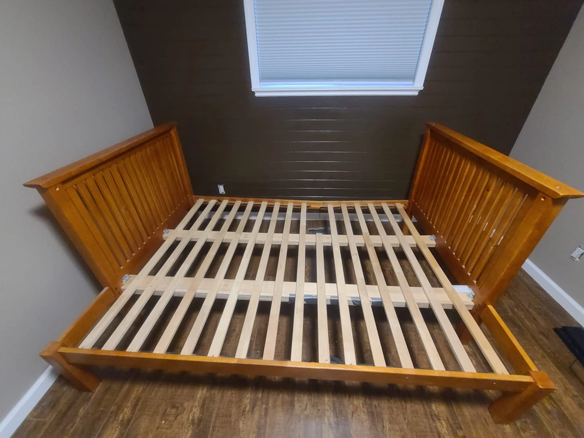 Wooden bed frame