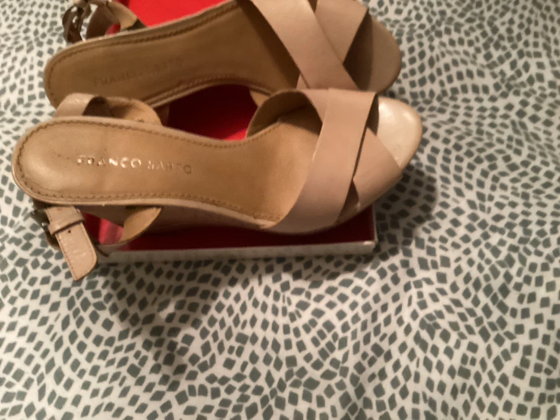 Franco Sarto Nude Wedge Sandals
