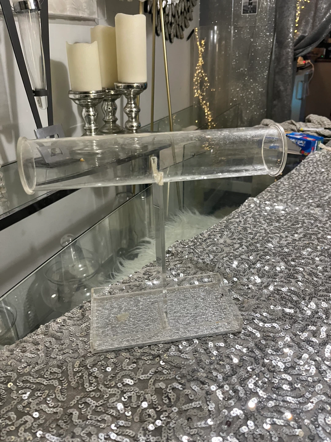 Clear Acrylic T-Bar Jewellery Display Stand