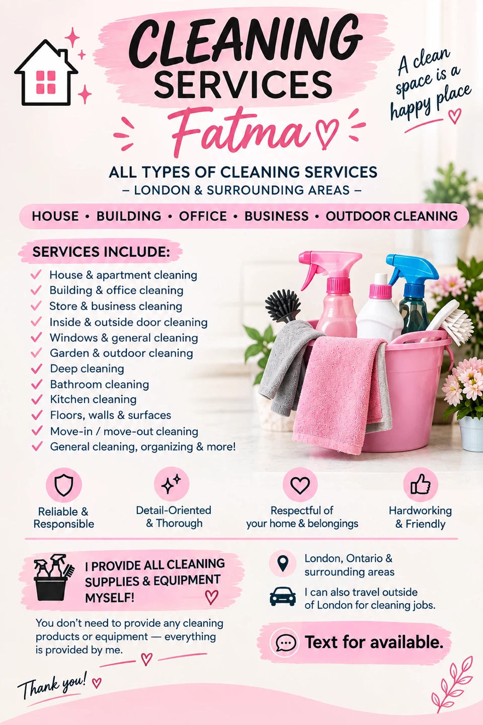 Cleaning services by Fatma