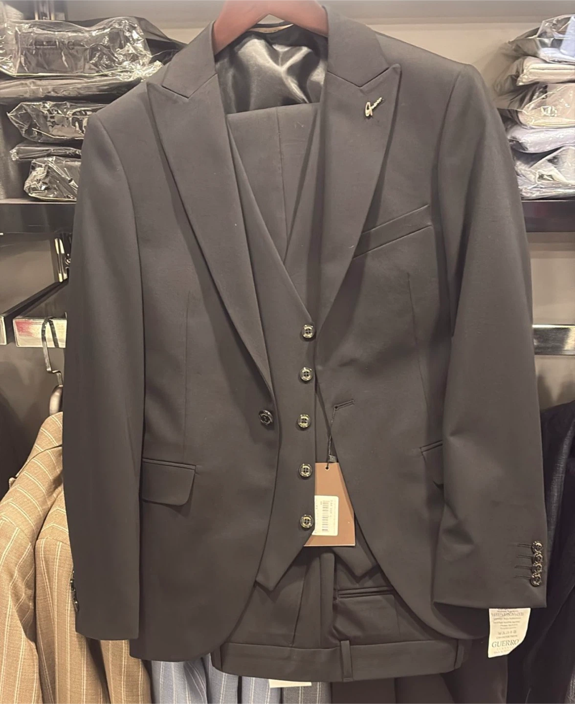 Guerro Classic Vest Suit Black