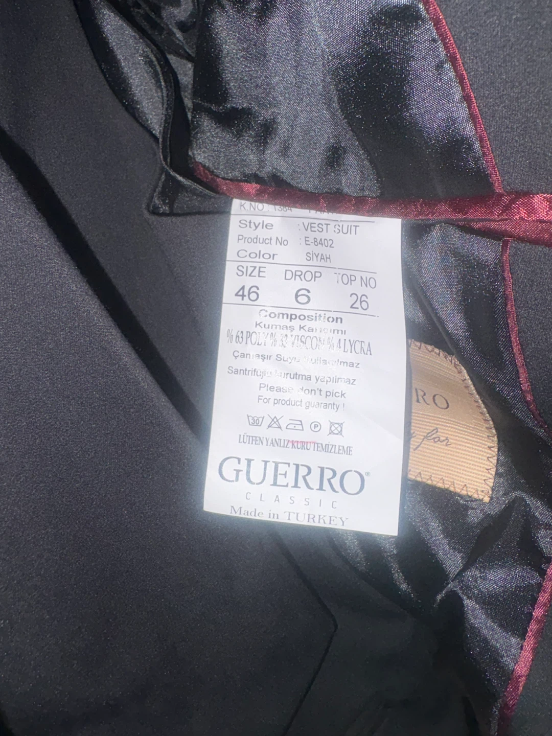 Guerro Classic Vest Suit Black - photo 2
