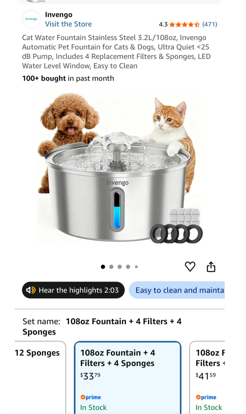 Stainless Steel Pet Water Fountain - photo 3