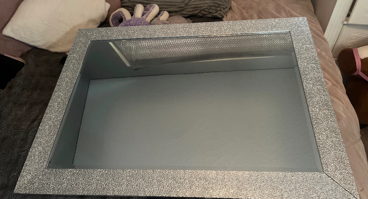 Silver Glitter Framed Mirror