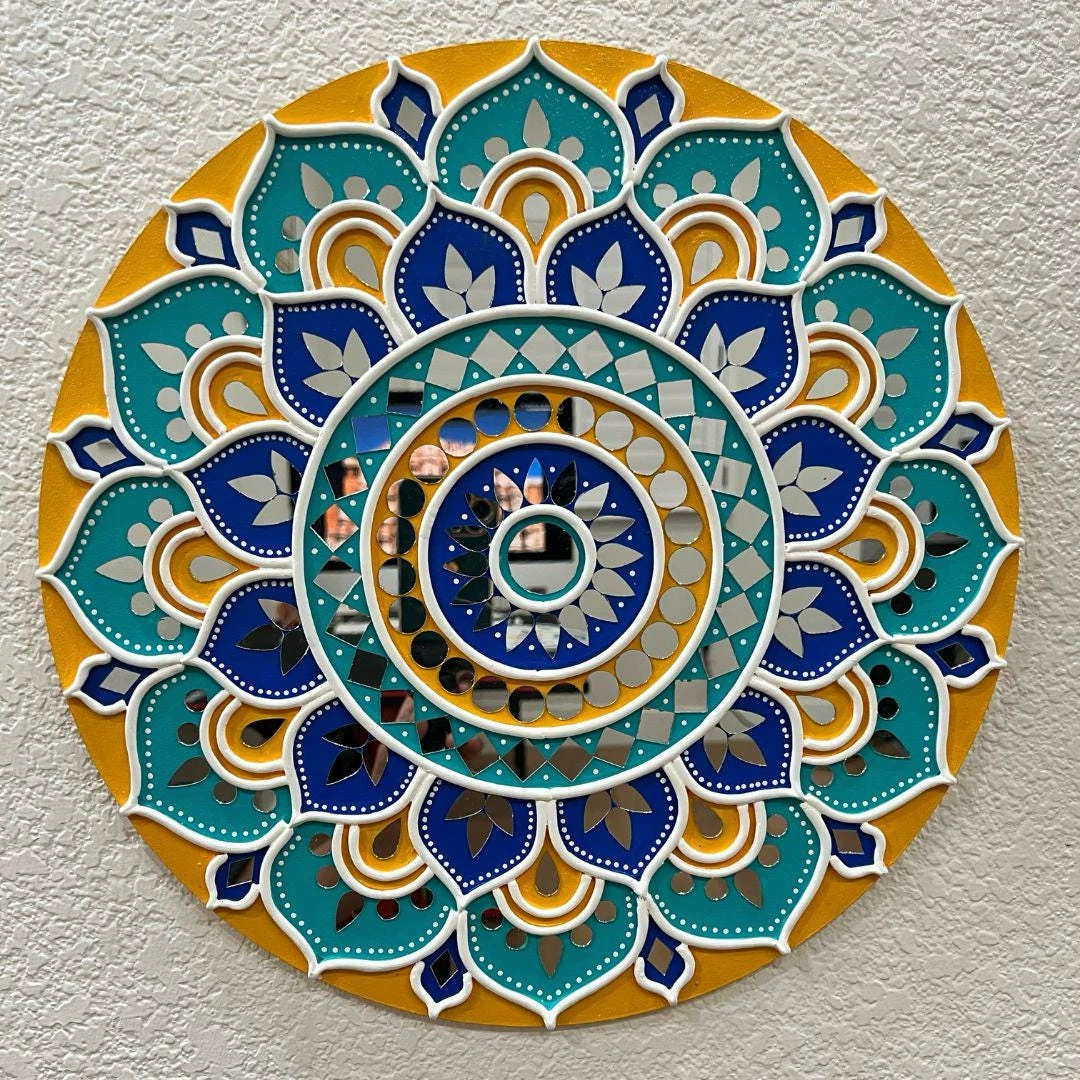 Hand-painted Mandala Mirror Decor