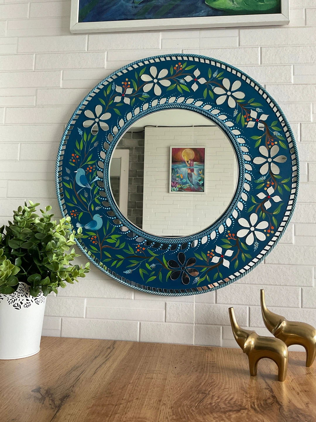 Hand-painted Mandala Mirror Decor - photo 2