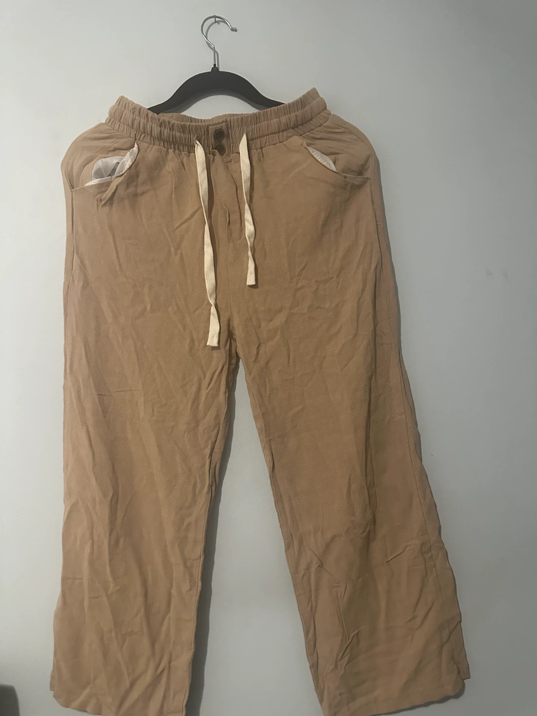 Tan Wide Leg Trousers
