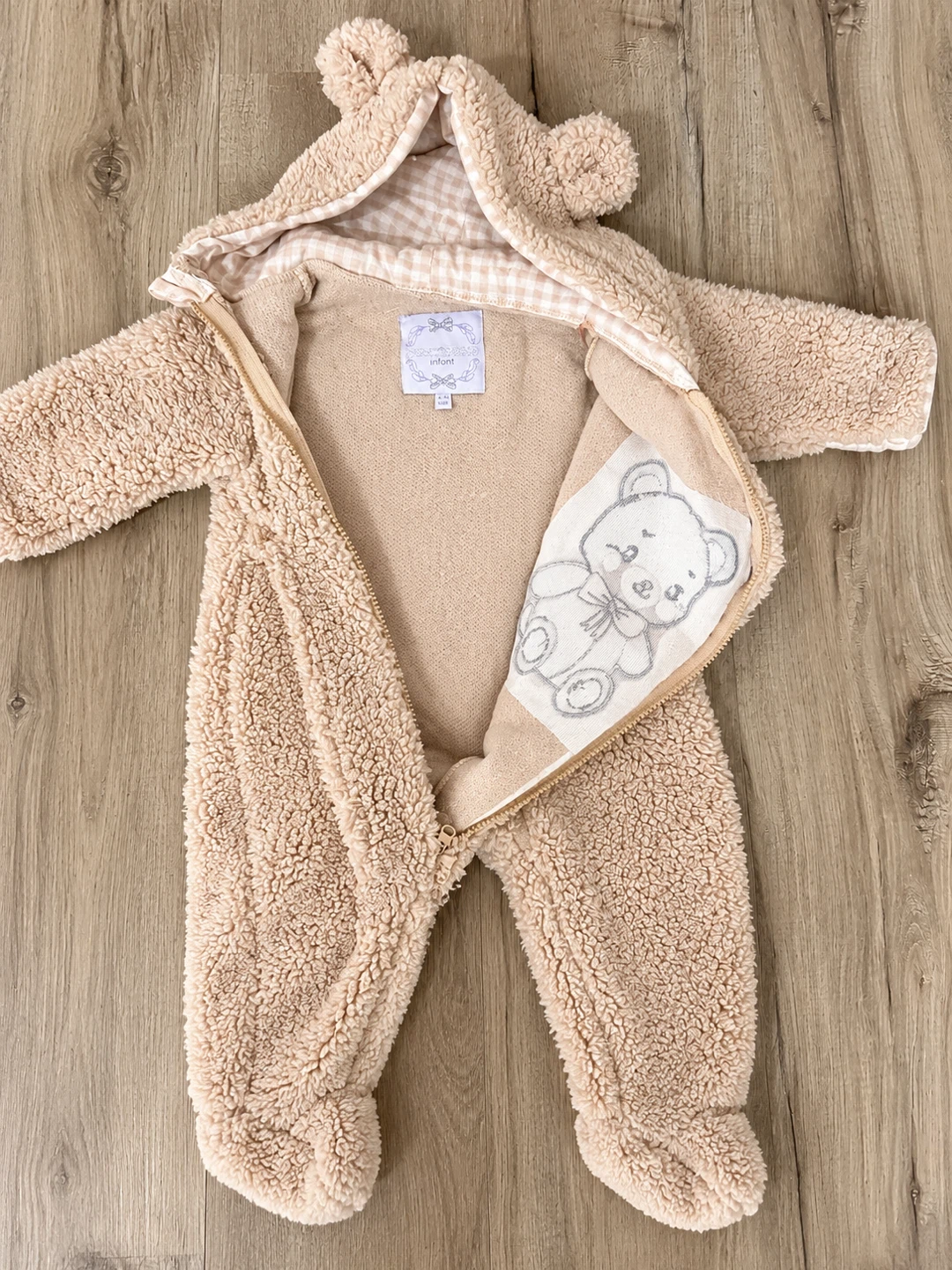 NEW Sweet Stories Infant Bear Sherpa Bunting Suit - photo 2