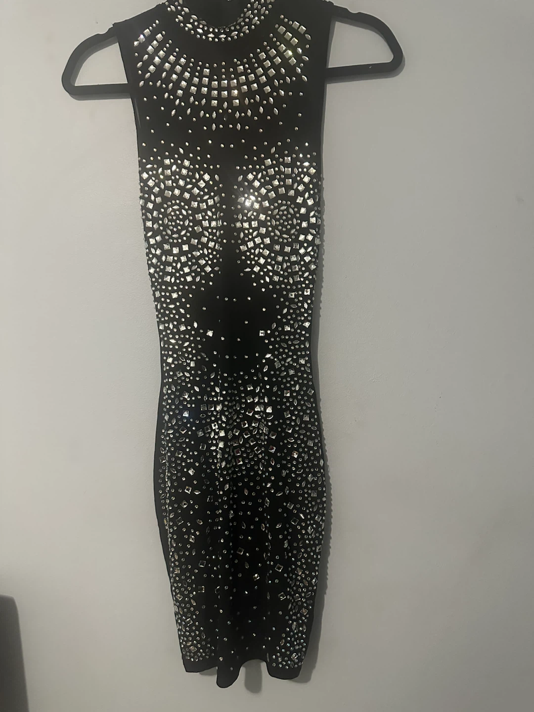 Black Embellished Sleeveless Dress