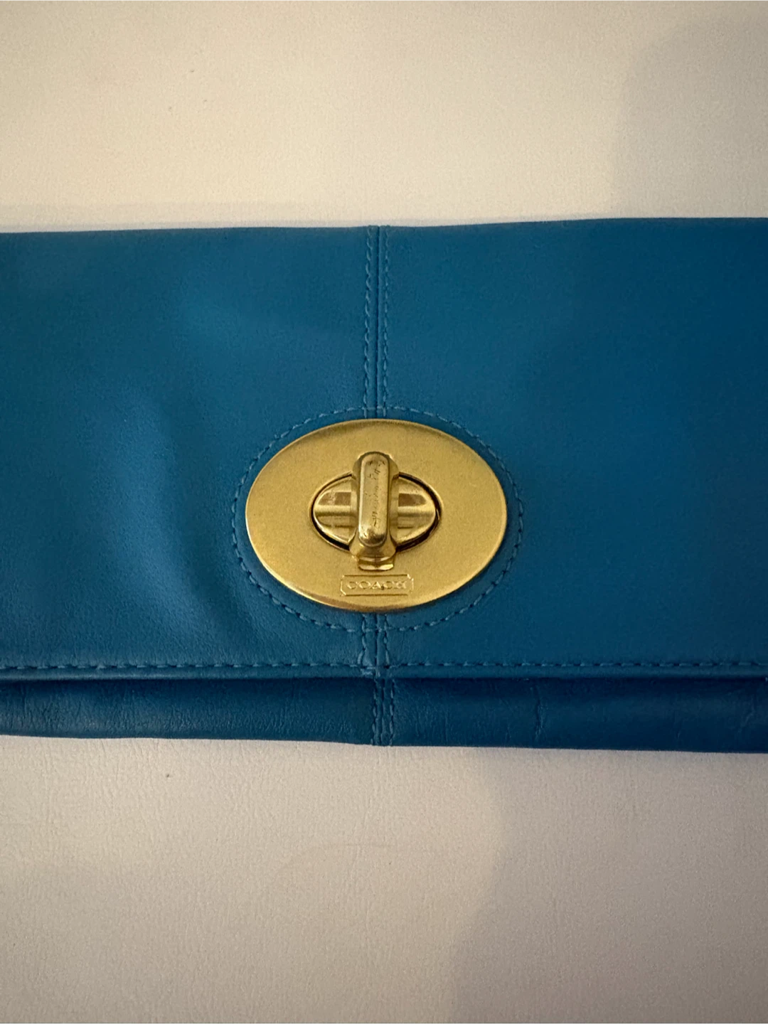 AUTHENTIC Y2K Coach Clutch Turn Lock TURQUOISE - photo 4