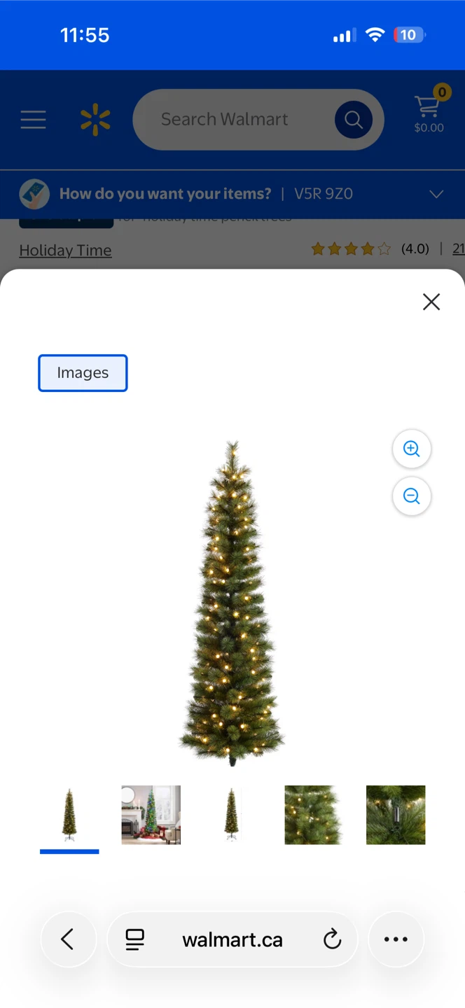 NEW - Holiday Time 7' Pre-Lit Pencil Christmas Tree