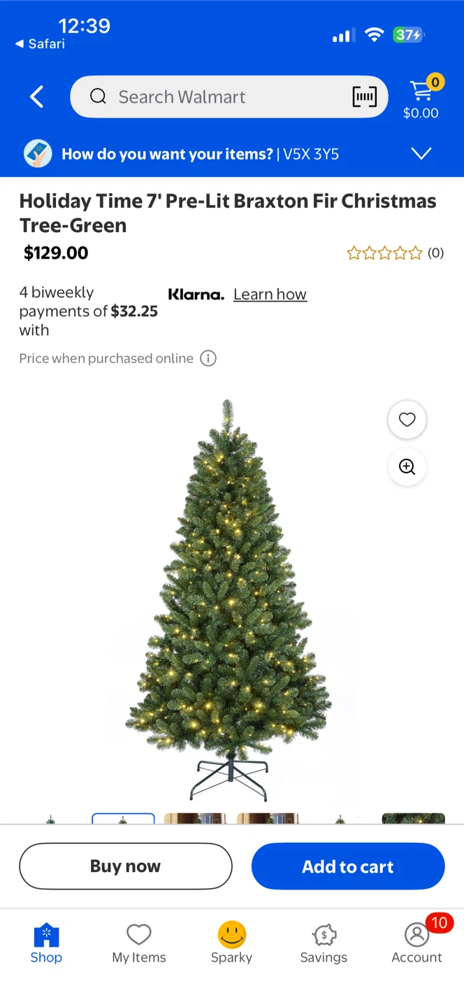 7’ Pre-Lit Braxton Fir Christmas Tree – 400 LED Lights – New